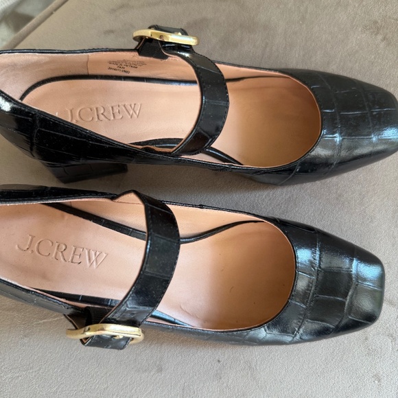 J .Crew size 8 , black leather . - Picture 1 of 4